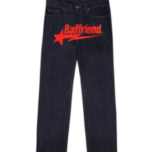 Dark Blue Jeans with Red Badfriend Star Logo