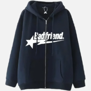 Navy Blue Full-Zip Hoodie