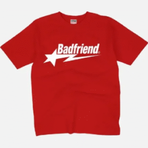 Red Tee with White Badfriend Star Logo